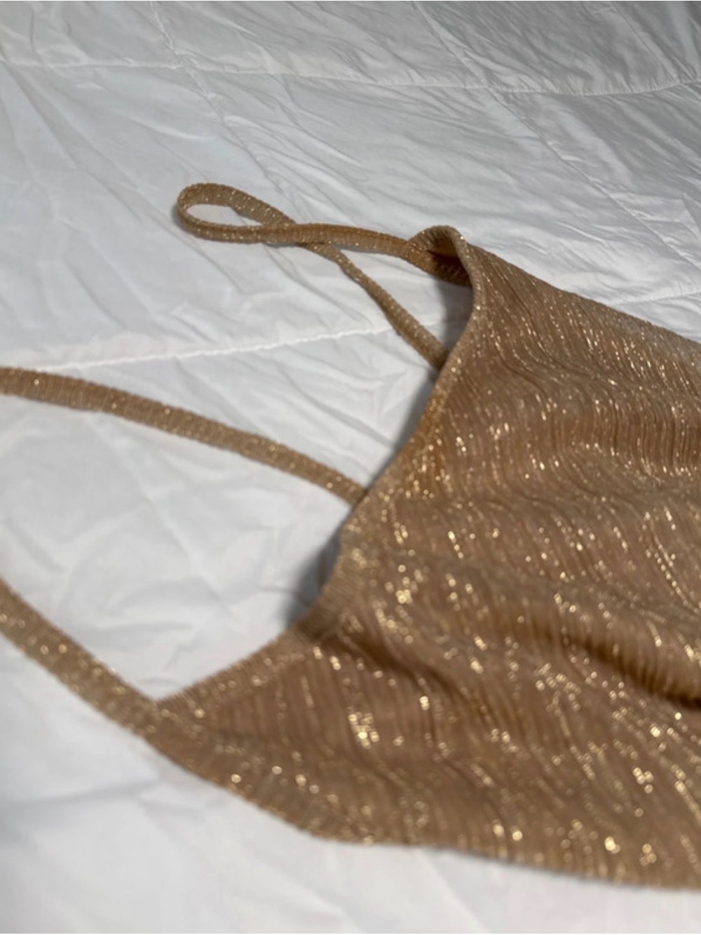 PrettyLittleThing Metallic Gold Ruched Slip Maxi Dress - Picture 6 of 8